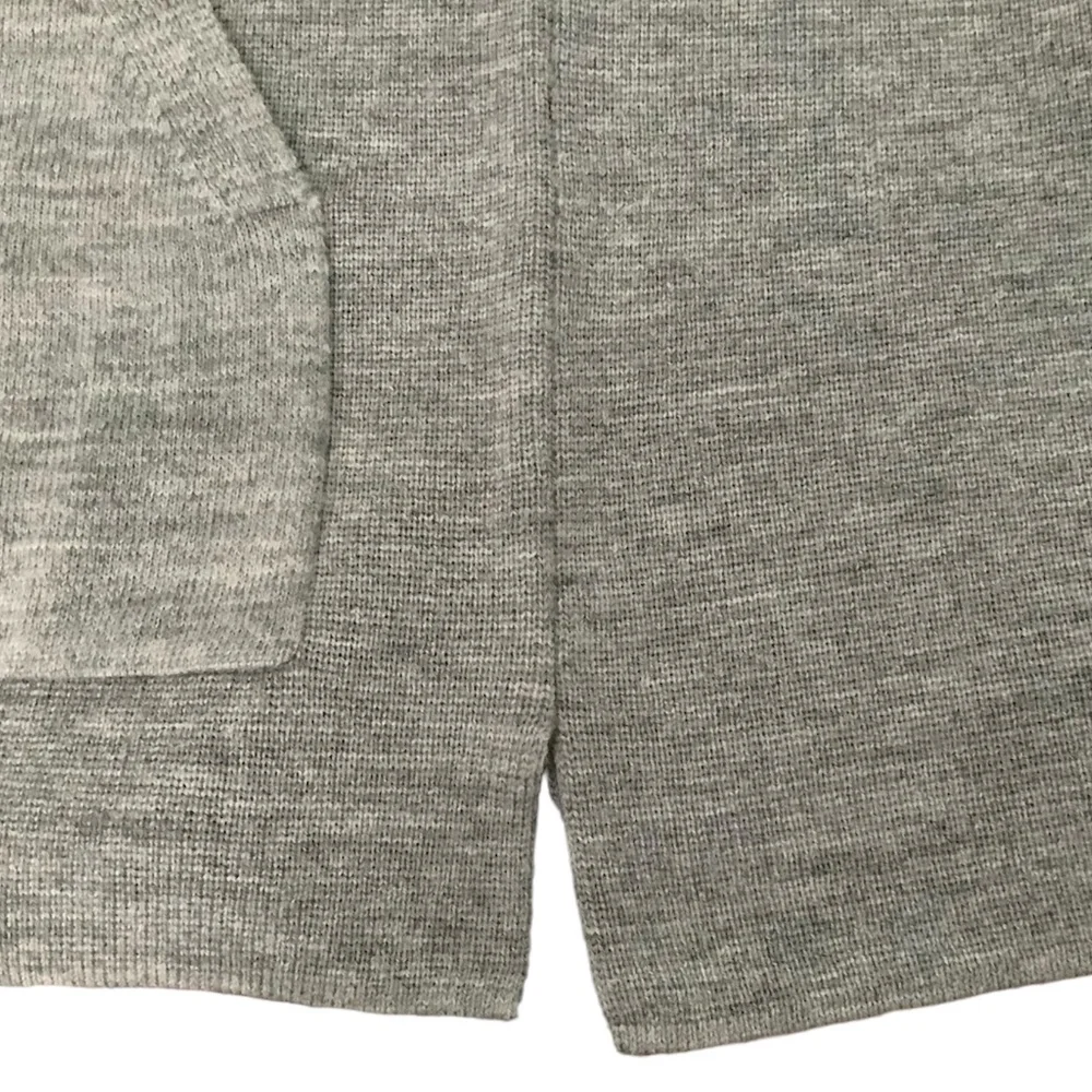 J Crew Wool Tunic Sweater Front Patch Pockets Grey SZ S
